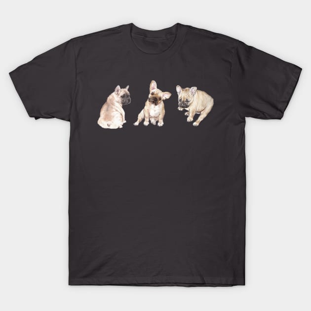 Frenchie Pups T-Shirt by wanderinglaur